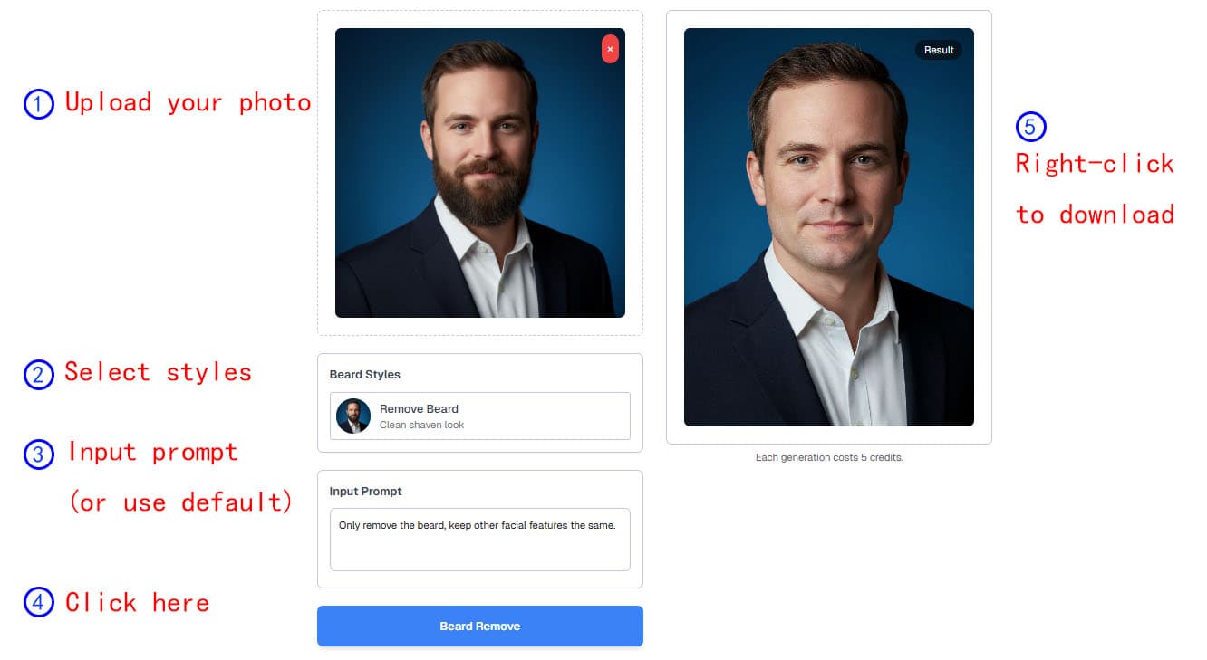 An example of how to use the beardless filter app