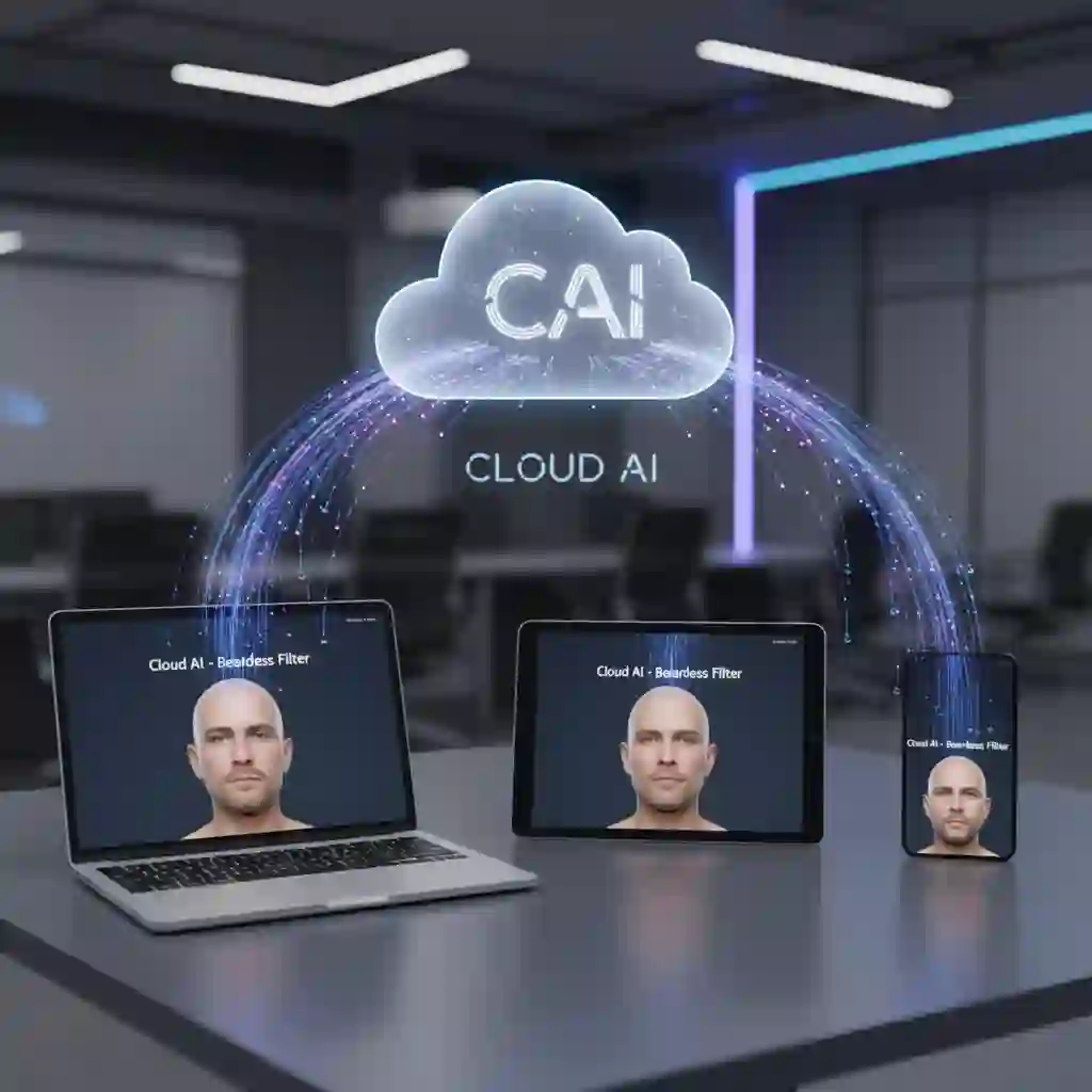 Seamless cross-device use of a beardless filter online free, delivering consistent AI beard removal quality across desktop, tablet, and mobile with no platform-specific installations or setup.