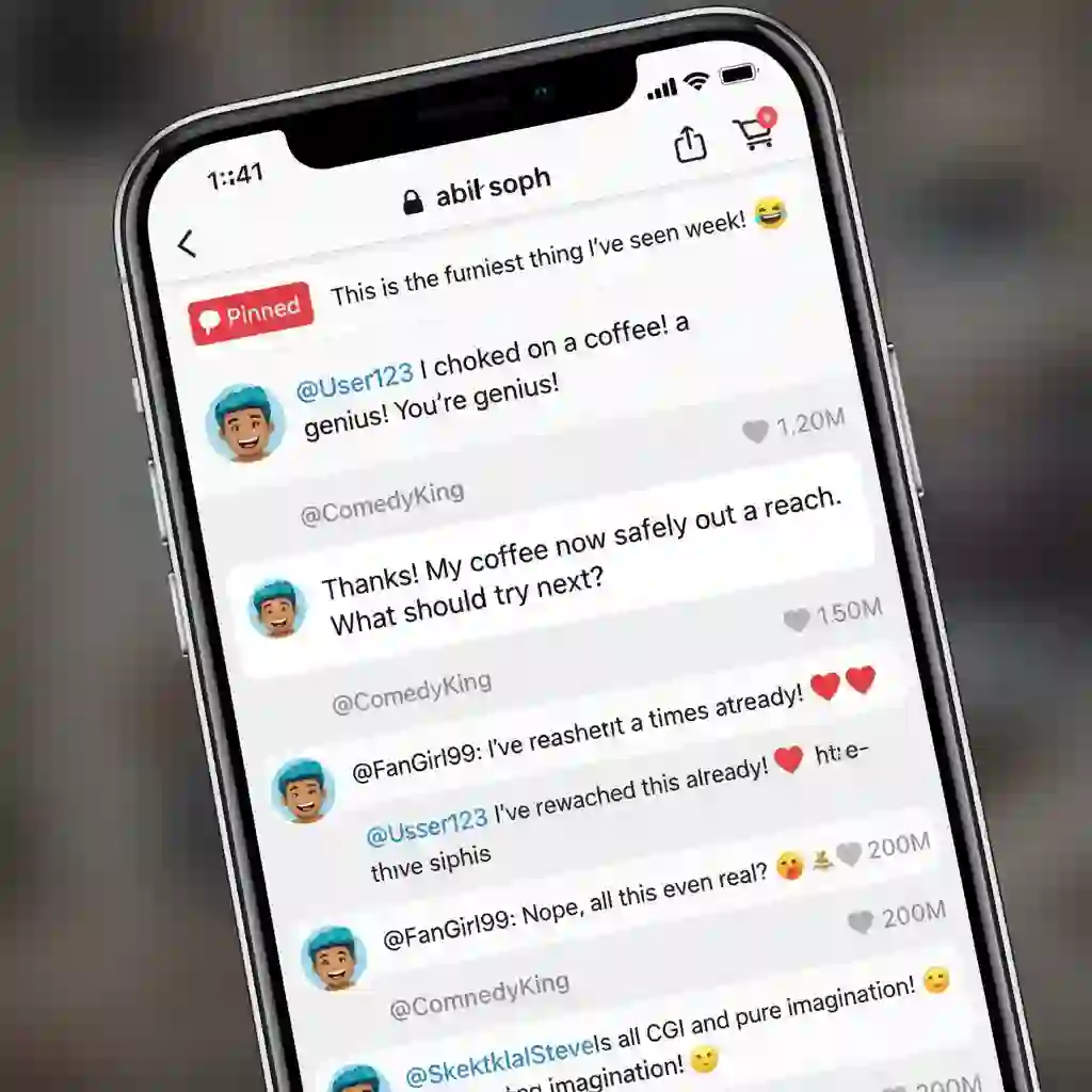 TikTok comments section activity illustrating post-publish engagement best practices for beardless filter tiktok videos, including replies, pins, and discussions that signal quality to the algorithm.