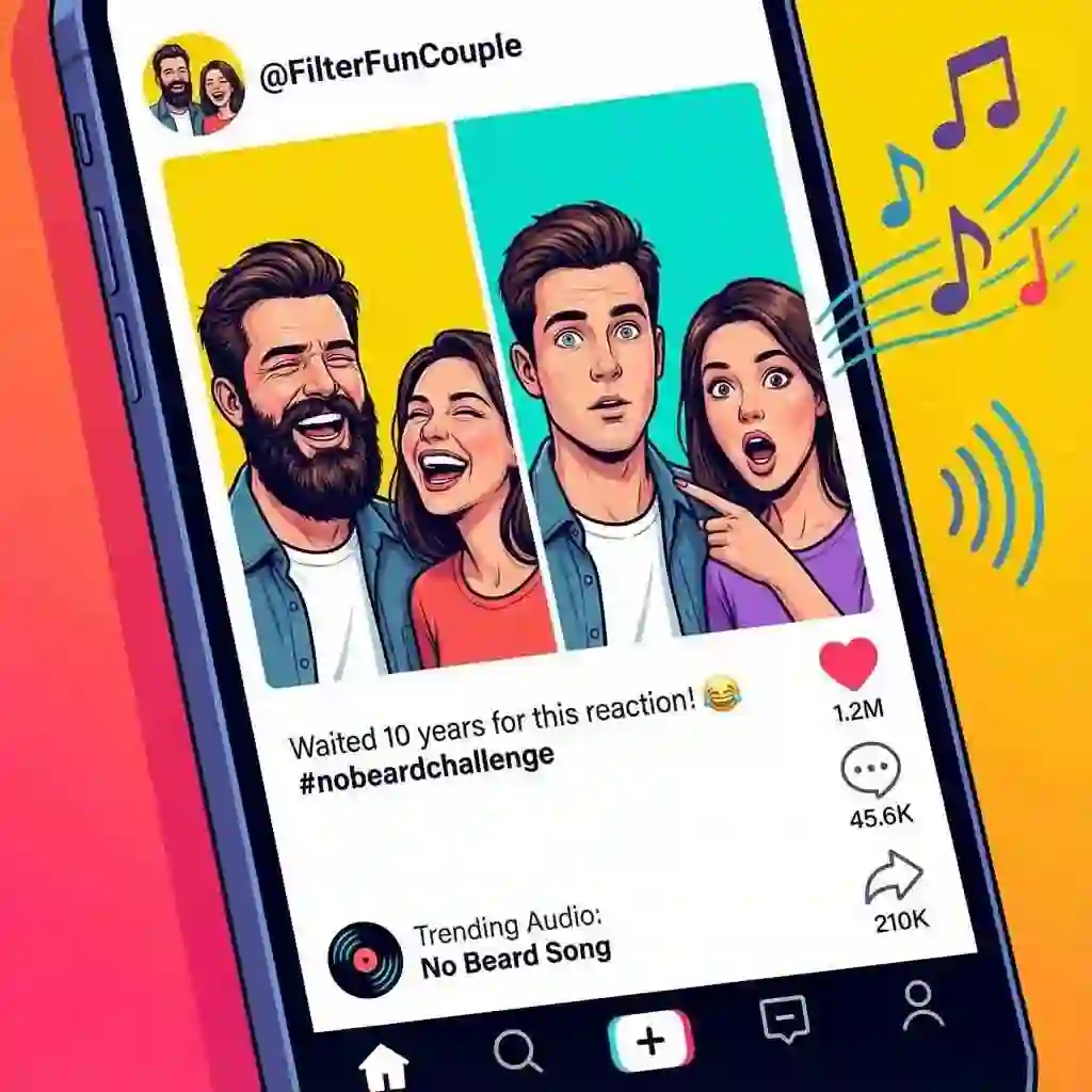 Guidance on how to use beardless filter with trending music and engaging captions, enhancing viewer retention and amplifying the impact of your clean shave reveal for viral potential.