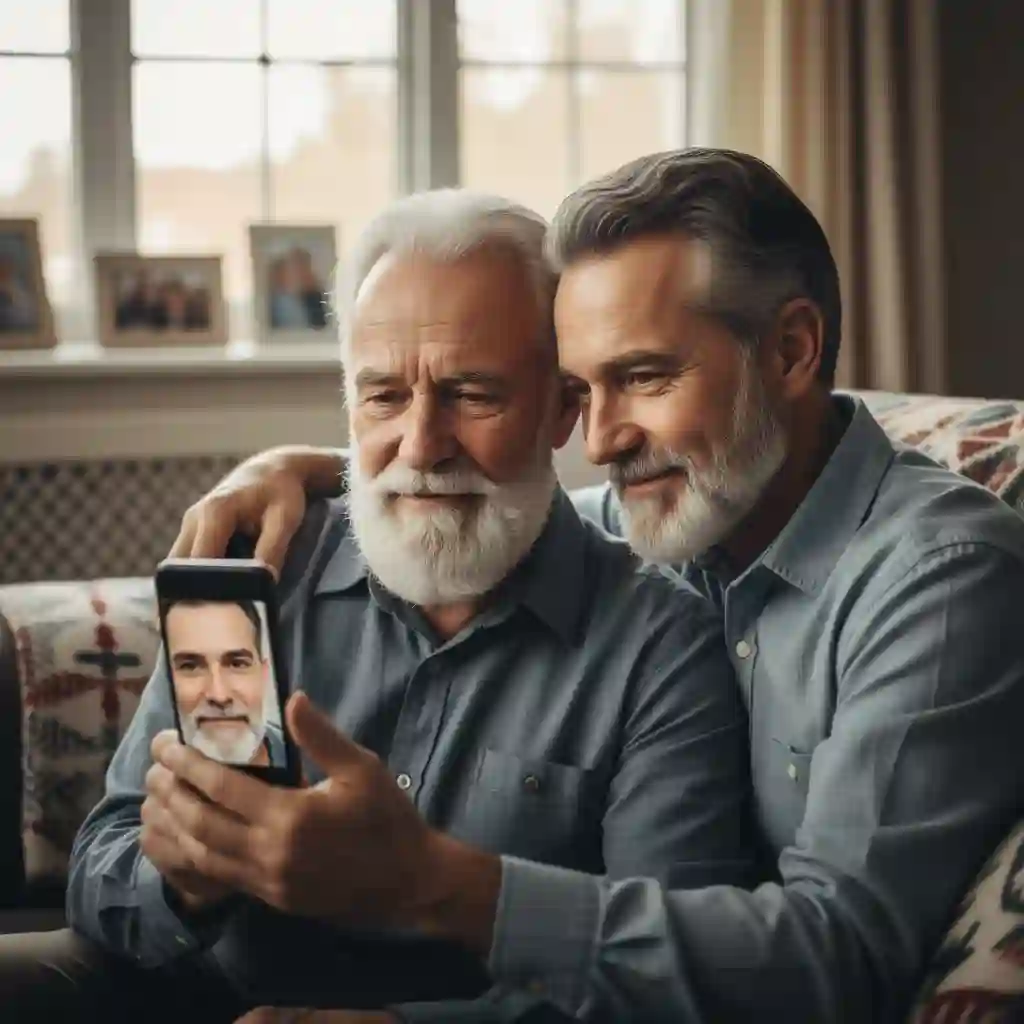 Creative challenge concept that pairs the beardless filter instagram with nostalgic themes, comparing present and past looks while highlighting skin consistency and jawline realism.